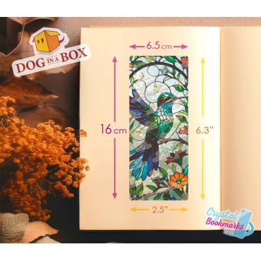 Hummingbird Bookmark n.1 - Handmade Transparent Bookmark | Crystal, Stained Glass Effect | animal bookmark