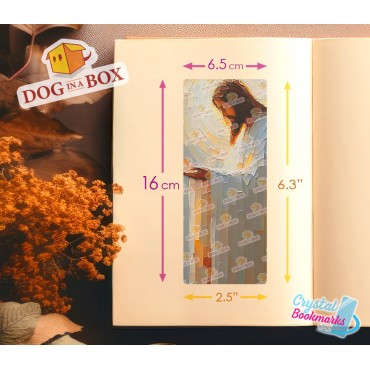 Jesus Bookmark n.4 - Handmade Transparent Bookmark | Crystal, Stained Glass Effect | christian bookmark