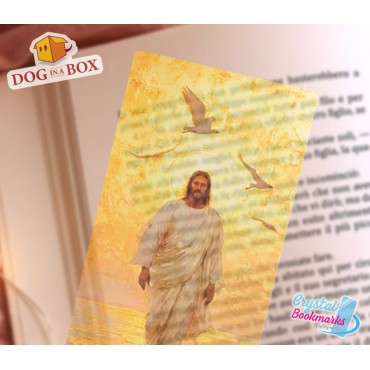 Jesus Lesezeichen Nr. 5 – Handgemachtes transparentes Lesezeichen | Kristall, Buntglas Effekt | Christliche Lesezeichen