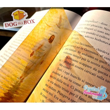 Marque-page Jésus n.5 - Marque-page transparent fait main | Effet vitrail, cristal | marque-page chrétien