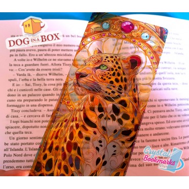 Segnalibro leopardo n.1 - Segnalibro trasparente fatto a mano | Effetto vetro, cristallo | Segnalibro fantasy