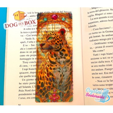 Marque-page Léopard n.1 - Marque-page transparent fait main | Effet vitrail, cristal | fantasy marque-page