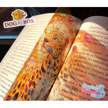 Leopard Bookmark n.1 - Handmade Transparent Bookmark | Crystal, Stained Glass Effect | fantasy bookmark