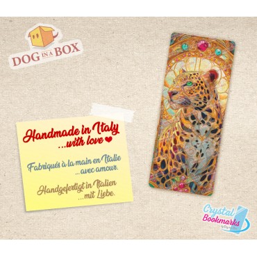 Leopard Bookmark n.1 - Handmade Transparent Bookmark | Crystal, Stained Glass Effect | fantasy bookmark