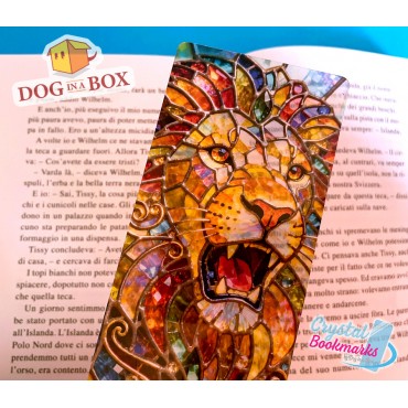 Marque-page Lionne n.4 - Marque-page transparent fait main | Effet vitrail, cristal | fantasy marque-page