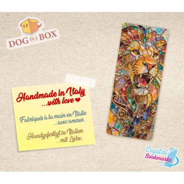Lion Bookmark n.4 - Handmade Transparent Bookmark | Crystal, Stained Glass Effect | fantasy bookmark