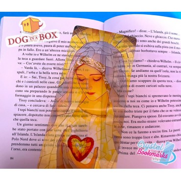 Maria, die Mutter Jesu Lesezeichen Nr. 5 – Handgemachtes transparentes Lesezeichen | Kristall, Buntglas Effekt | Christliche