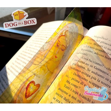 Mary mother of Jesus Bookmark n.5 - Handmade Transparent Bookmark | Crystal, Stained Glass Effect | christian bookmark