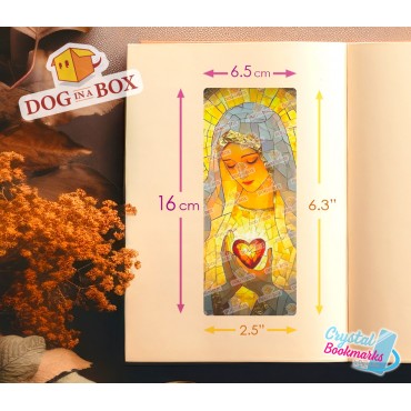 Marque-page Marie mère de Jésus n.5 - Marque-page transparent fait main | Effet vitrail, cristal | marque-page chrétien