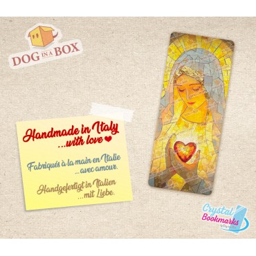 Mary mother of Jesus Bookmark n.5 - Handmade Transparent Bookmark | Crystal, Stained Glass Effect | christian bookmark