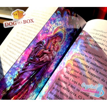 Segnalibro Maria madre di Gesù n.6 - Segnalibro trasparente fatto a mano | Effetto vetro, cristallo | Segnalibro cristiano