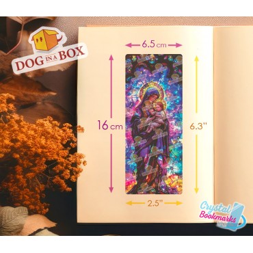 Mary mother of Jesus Bookmark n.6 - Handmade Transparent Bookmark | Crystal, Stained Glass Effect | christian bookmark