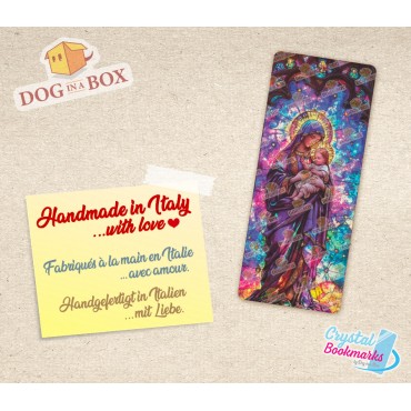 Mary mother of Jesus Bookmark n.6 - Handmade Transparent Bookmark | Crystal, Stained Glass Effect | christian bookmark
