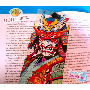 Samurai Lesezeichen Nr. 1 – Handgemachtes transparentes Lesezeichen | Buntglaseffekt | Japanischer Stil
