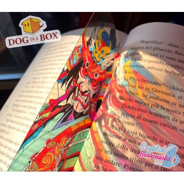 Samurai Bookmark n.1 - Handmade Transparent Bookmark | Stained glass Effect | Japanese style