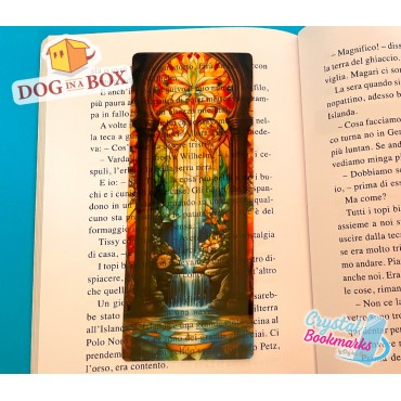 Marque-page Cascade n.1 - Marque-page transparent fait main | Effet vitrail, cristal | marque-page fantastique