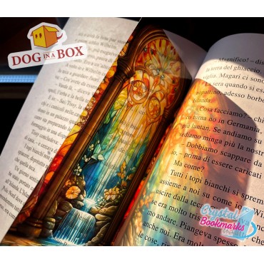 Marque-page Cascade n.1 - Marque-page transparent fait main | Effet vitrail, cristal | marque-page fantastique