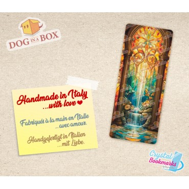 Waterfall Bookmark n.1 - Handmade Transparent Bookmark | Crystal, Stained Glass Effect | fantasy bookmark
