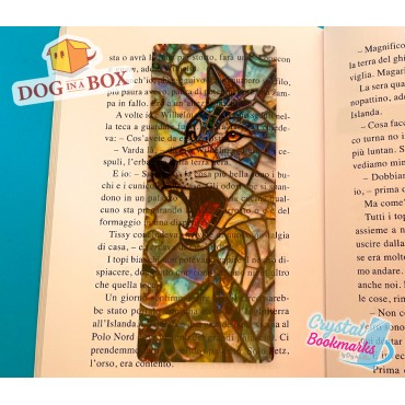 Marque-page Loup n.1 - Marque-page transparent fait main | Effet vitrail, cristal | fantasy marque-page