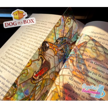 Wolf Bookmark n.1 - Handmade Transparent Bookmark | Crystal, Stained Glass Effect | fantasy bookmark