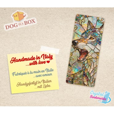 Wolf Bookmark n.1 - Handmade Transparent Bookmark | Crystal, Stained Glass Effect | fantasy bookmark
