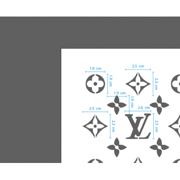 Louis Vuitton pattern stencil n.3 - Fashion brand logo stencil for painting on walls, fabrics, plastic