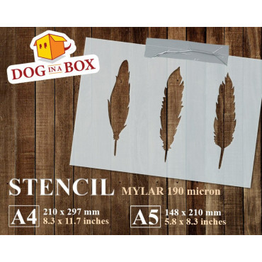 Feathers stencil - Reusable feathers stencil for wood signs, walls or fabrics.
