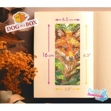 Fox Bookmark n.6 - Handmade Transparent Bookmark | Crystal, Stained Glass Effect | animal bookmark