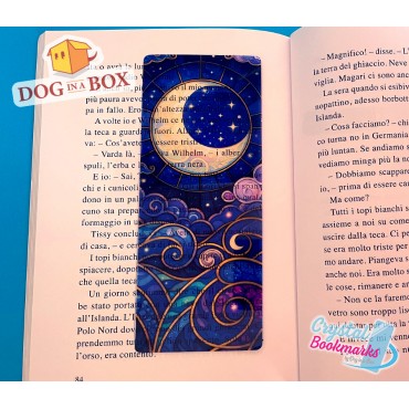 Moon Bookmark n.1 - Handmade Transparent Bookmark | Crystal, Stained Glass Effect | fantasy bookmark