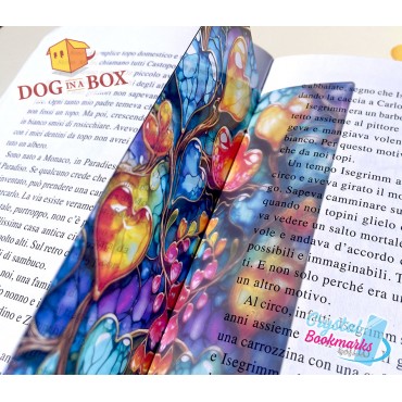 Heart Bookmark n.2 - Handmade Transparent Bookmark | Crystal, Stained Glass Effect | love bookmark