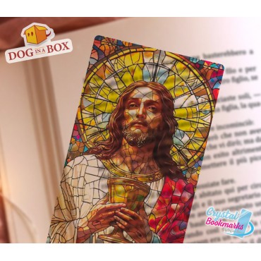 Marque-page Jésus n.7 - Marque-page transparent fait main | Effet vitrail, cristal | marque-page chrétien