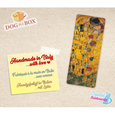 Gustav Klimt Bookmark n.4 - Handmade Transparent Bookmark | Crystal, Stained Glass Effect | gold bookmark