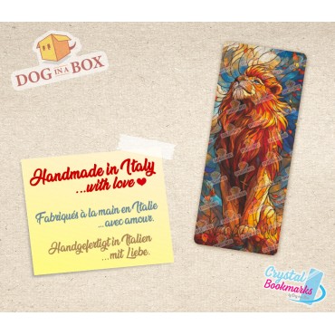 Marque-page Lionne n.5 - Marque-page transparent fait main | Effet vitrail, cristal | fantasy marque-page