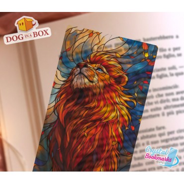 Marque-page Lionne n.5 - Marque-page transparent fait main | Effet vitrail, cristal | fantasy marque-page