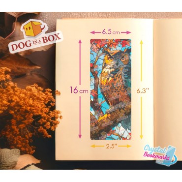 Owl Bookmark n.2 - Handmade Transparent Bookmark | Crystal, Stained Glass Effect | animal Bookmark