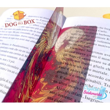 Phoenix Bookmark n.4 - Handmade Transparent Bookmark | Crystal, Stained Glass Effect | fantasy Bookmark