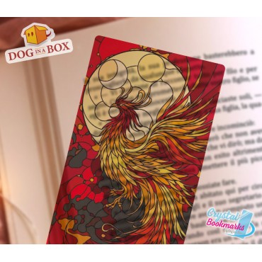 Phoenix Bookmark n.4 - Handmade Transparent Bookmark | Crystal, Stained Glass Effect | fantasy Bookmark