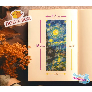 Van Gogh Lesezeichen Nr. 1 – Handgemachtes transparentes Lesezeichen | Kristall, Buntglas Effekt | Sternenklar Lesezeichen
