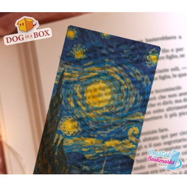 Van Gogh Bookmark n.1 - Handmade Transparent Bookmark | Crystal, Stained Glass Effect | starry Bookmark