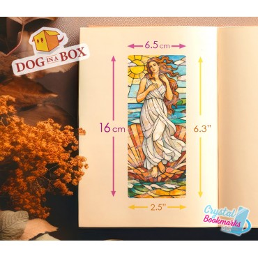 Marque-page Vénus de Botticelli n.1 - Marque-page transparent fait main | Effet vitrail, cristal | peinture Marque page