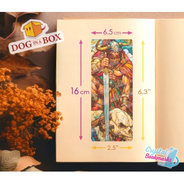 Warrior Bookmark n.3 - Handmade Transparent Bookmark | Crystal, Stained Glass Effect | fantasy bookmark