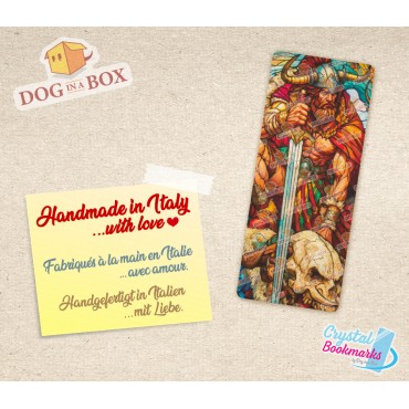Warrior Bookmark n.3 - Handmade Transparent Bookmark | Crystal, Stained Glass Effect | fantasy bookmark