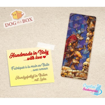 Warrior Bookmark n.5 - Handmade Transparent Bookmark | Crystal, Stained Glass Effect | fantasy bookmark