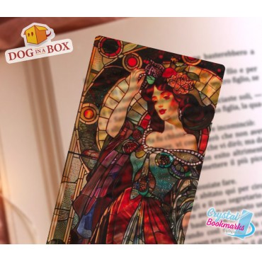 Woman Bookmark n.2 - Handmade Transparent Bookmark | Crystal, Stained Glass Effect | fantasy bookmark