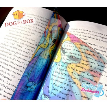 Alien Bookmark n.1 - Handmade Transparent Bookmark | Crystal, Stained Glass Effect | Sci-Fi bookmark