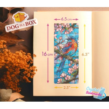 Bird Bookmark n.4 - Handmade Transparent Bookmark | Crystal, Stained Glass Effect | animal bookmark