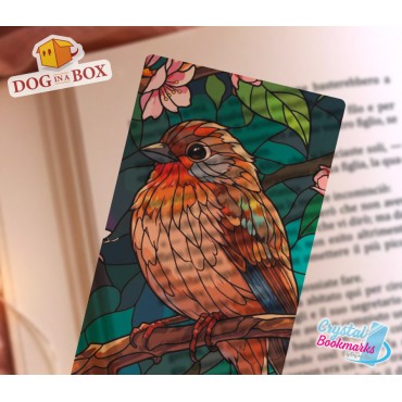 Bird Bookmark n.5 - Handmade Transparent Bookmark | Crystal, Stained Glass Effect | animal bookmark