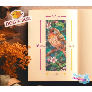 Bird Bookmark n.5 - Handmade Transparent Bookmark | Crystal, Stained Glass Effect | animal bookmark