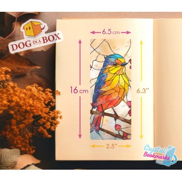 Marque-page oiseau n.6 - Marque-page transparent fait main | Effet vitrail, cristal | animal marque-page