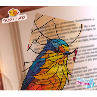 Bird Bookmark n.6 - Handmade Transparent Bookmark | Crystal, Stained Glass Effect | animal bookmark